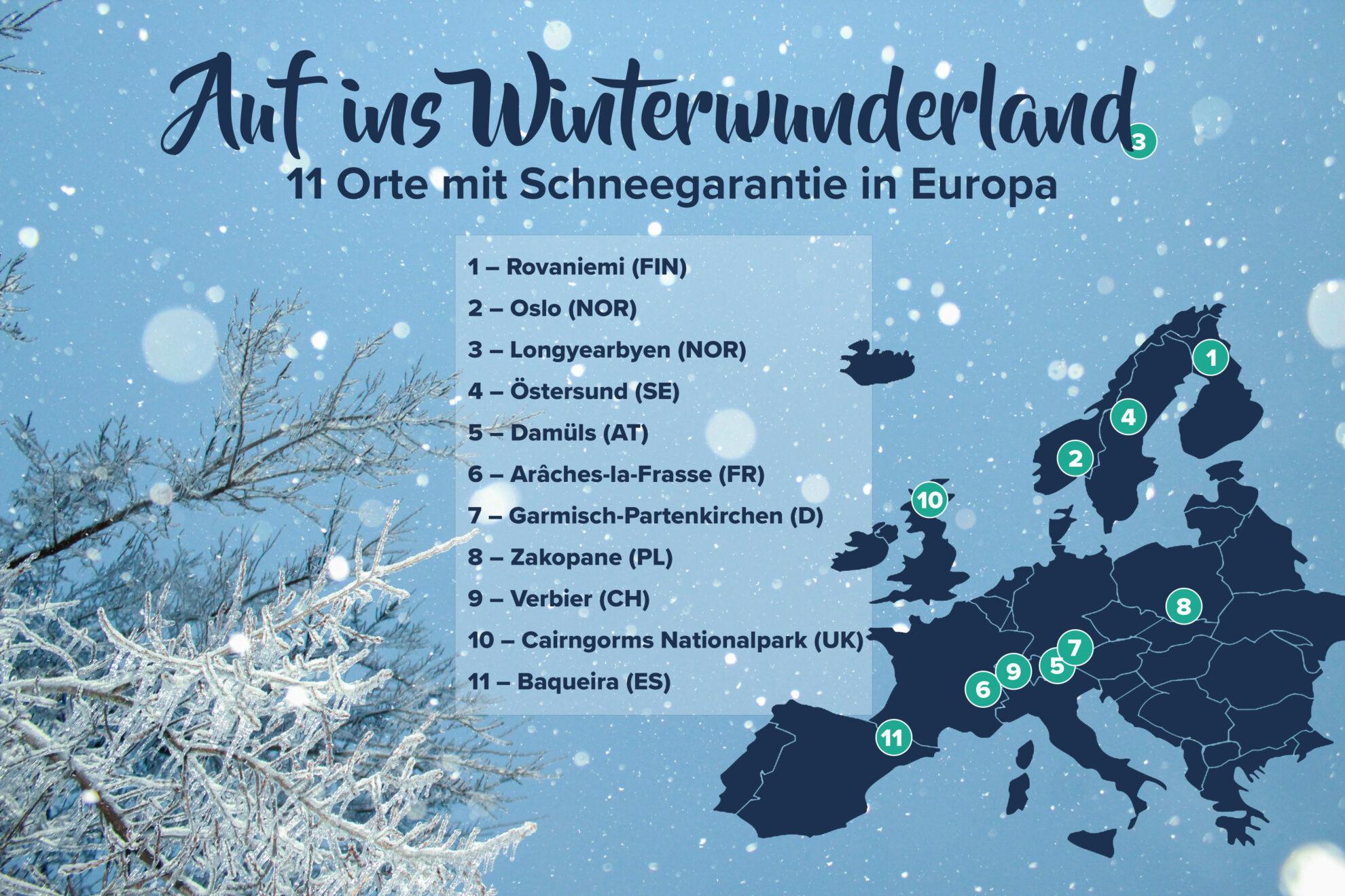 Overview of Places with Snow Guarantee